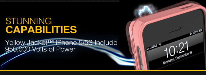 Yellow Jacket: A stun-gun smartphone case.