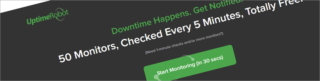 Monitor your website uptime every 5 minutes for free